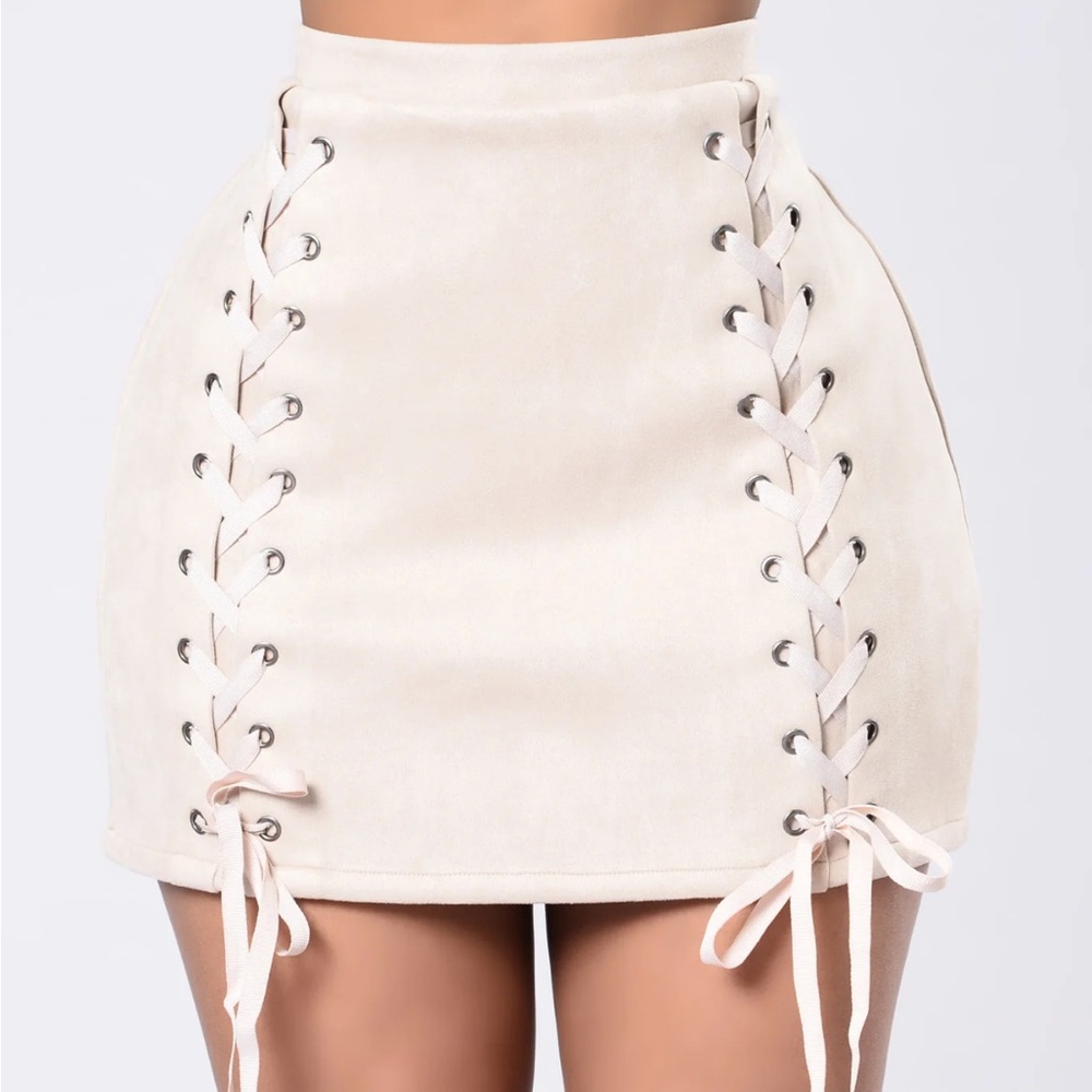 Down For The Hype Suede Skirt - Taupe
